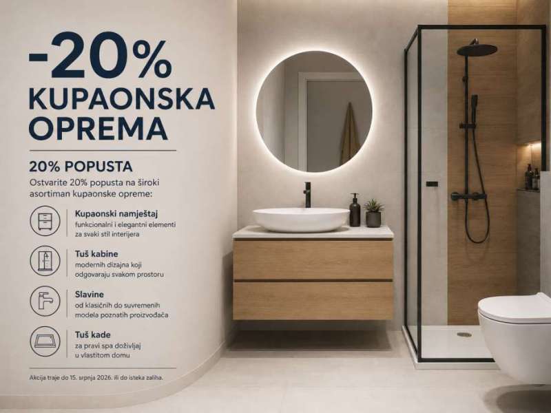 Kupaonska oprema – 20% popusta
